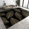 Abstrakt Schwarz Gold Pflanze Blatt Teppich Kunstdruck Design Teppiche für Schlafzimmer Nachttisch Rutschfest Zuhause Sofa Couchtisch Dekor Fußmatte