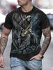 2023 New Men's Gender-Neutral T-Shirt 3D Printed Lion Round Neck Casual Short Sleeve Top Street Wea Men'st-Shirtoversizedt-Shirt
