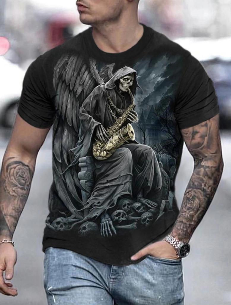 2023 New Men's Gender-Neutral T-Shirt 3D Printed Lion Round Neck Casual Short Sleeve Top Street Wea Men'st-Shirtoversizedt-Shirt
