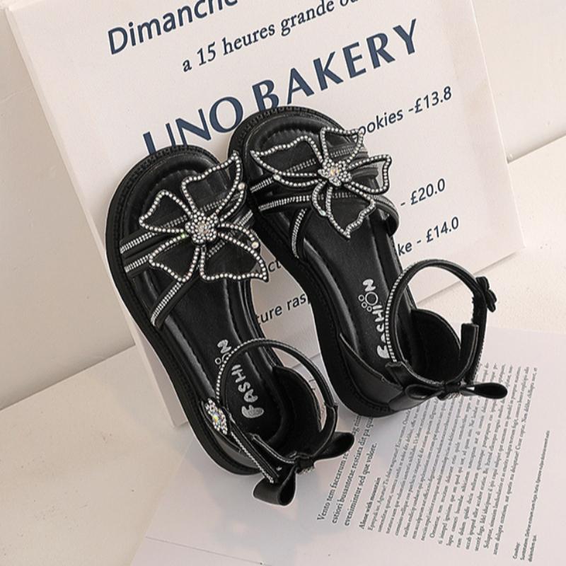 Girls sandals fashion Korean version of the soft-soled open-toed rhinestone student beach shoes
