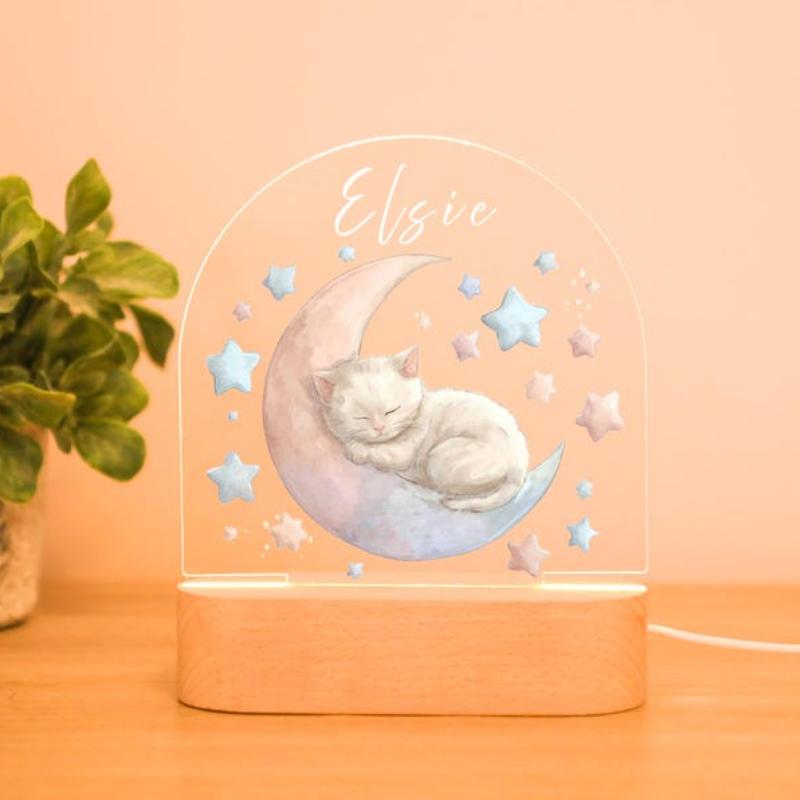 Personalized Pet Luminous Ornament Dreamy Bunny Moon Lamp Valentine Day Surprise Gift For Pet Lovers Warm Home Decoration Kids
