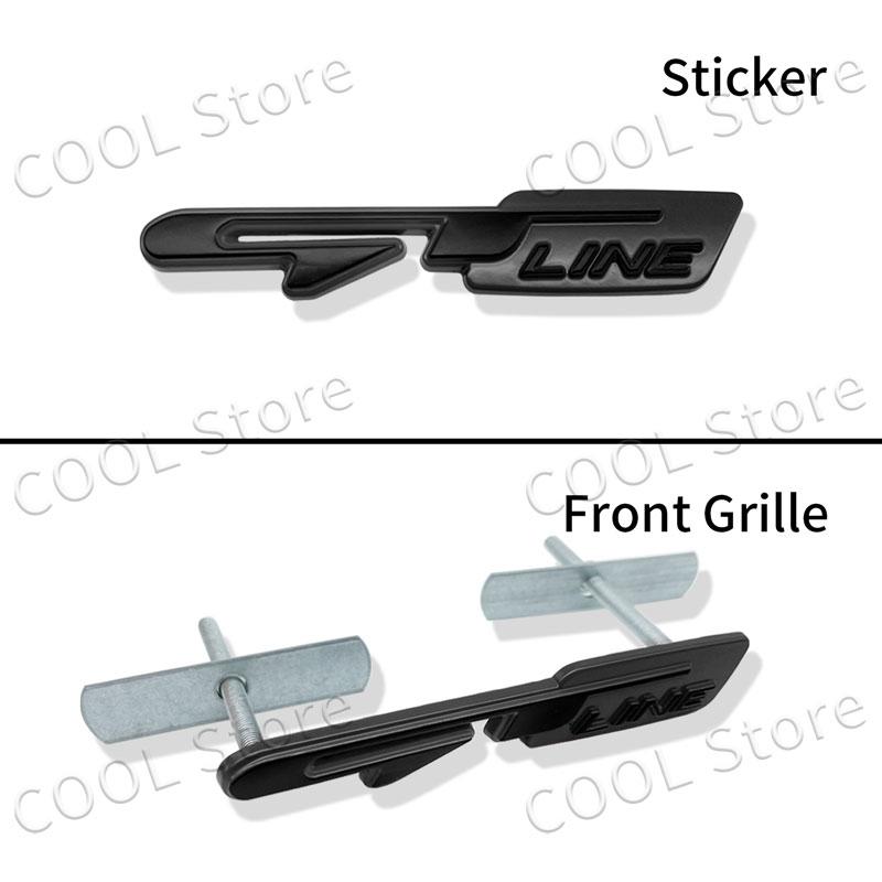 ART1   GT line Car Emblem Metal Side Fender Trunk Badge For Kia K3 K5 K9 Forte Ceed Cerato For Peugeot Car Front Hood Grille Decoration