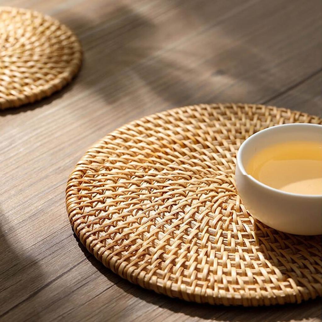 Handcrafted Rattan Tea Coaster Elegant Rattan Tea Coaster Delicate Cup Mats Suitable For Various Occasions