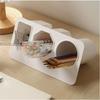 Plastic Desk Organizer 3-Compartment Stick-On Storage Box Large Capacity for Makeup Brushes Lipsticks Pens Office School Use