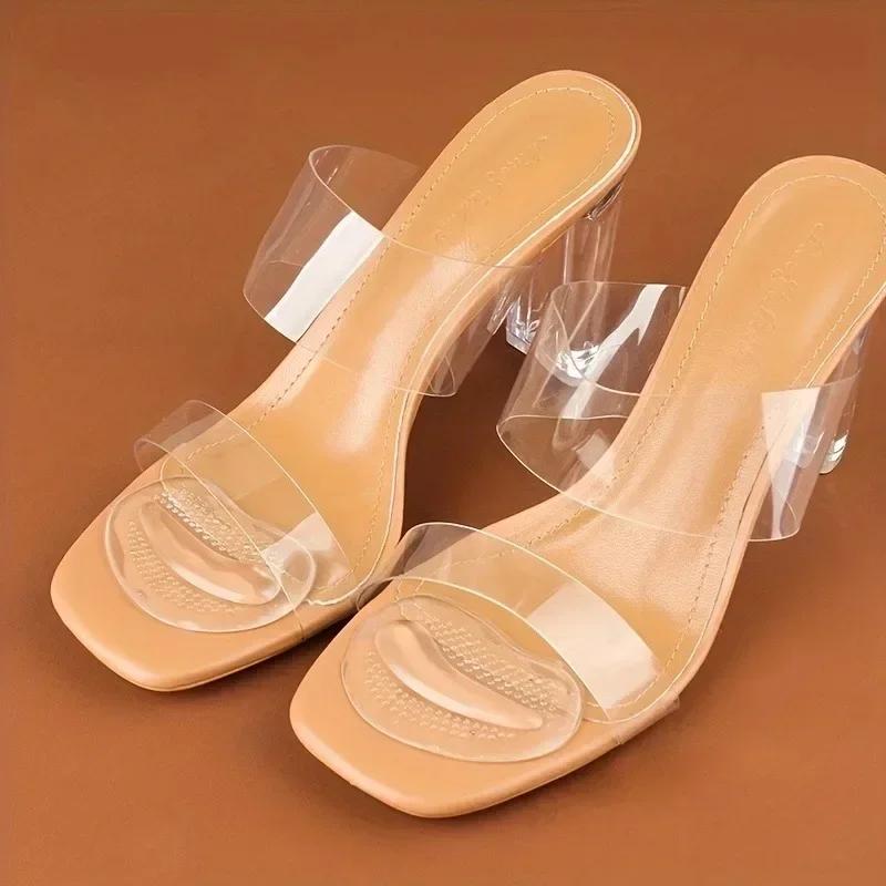 1pair Massage Forefoot Pad Sandals Thick Wear-resistant and Pain-resistant High-heeled Shoes Transparent Anti-slip Half Palm Pad