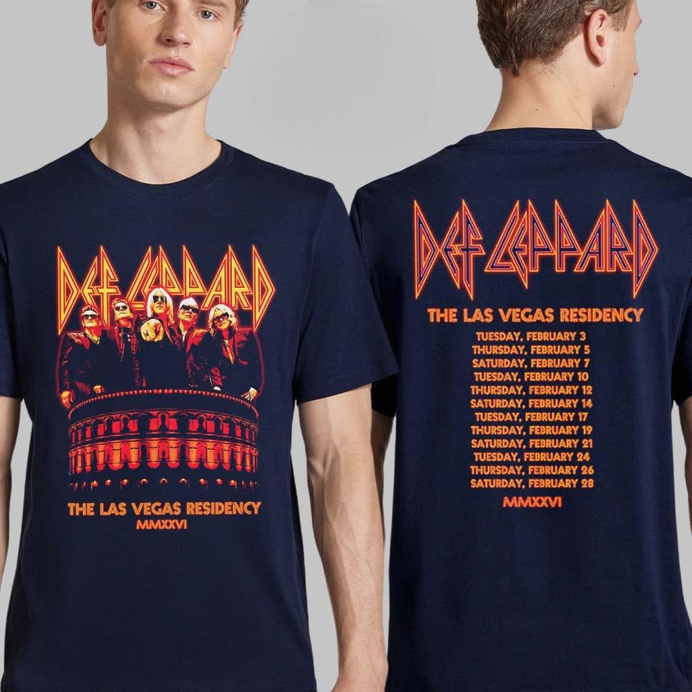 2026 Def Leppard Baumwoll Band Shirt Unisex Sommer Kurzarm Modemarke T-Shirt Luxus Lässig Vintage T-Shirt