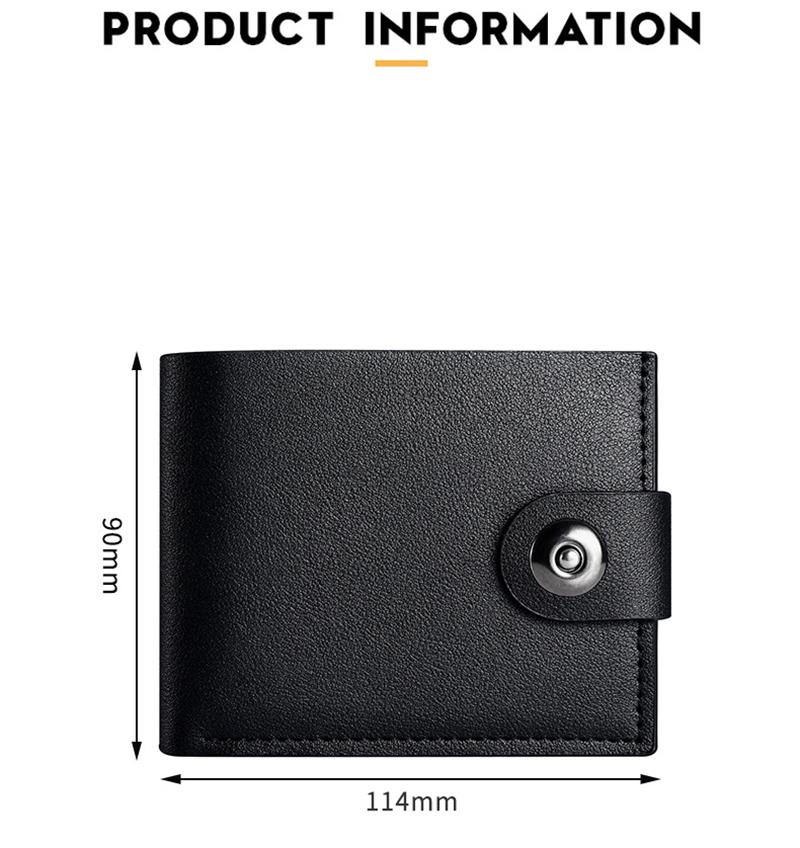 Men's Wallet Hasp Short Wallets for Men Made of Natural Leather PU Wallet Card Holder Perfect for You Magnetic Purses Small