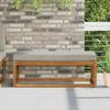 Outdoor Seat Cushion Gray 111.5 X 40 X 8 Cm 100percent  Polyester