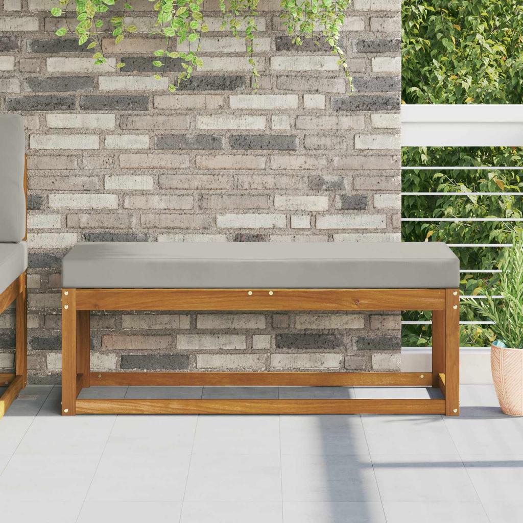 Outdoor Seat Cushion Gray 111.5 X 40 X 8 Cm 100percent  Polyester