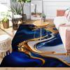 Crystal velvet blue marble pattern non-slip area carpet-suitable for living room, bedroom, family room decorative floor mat