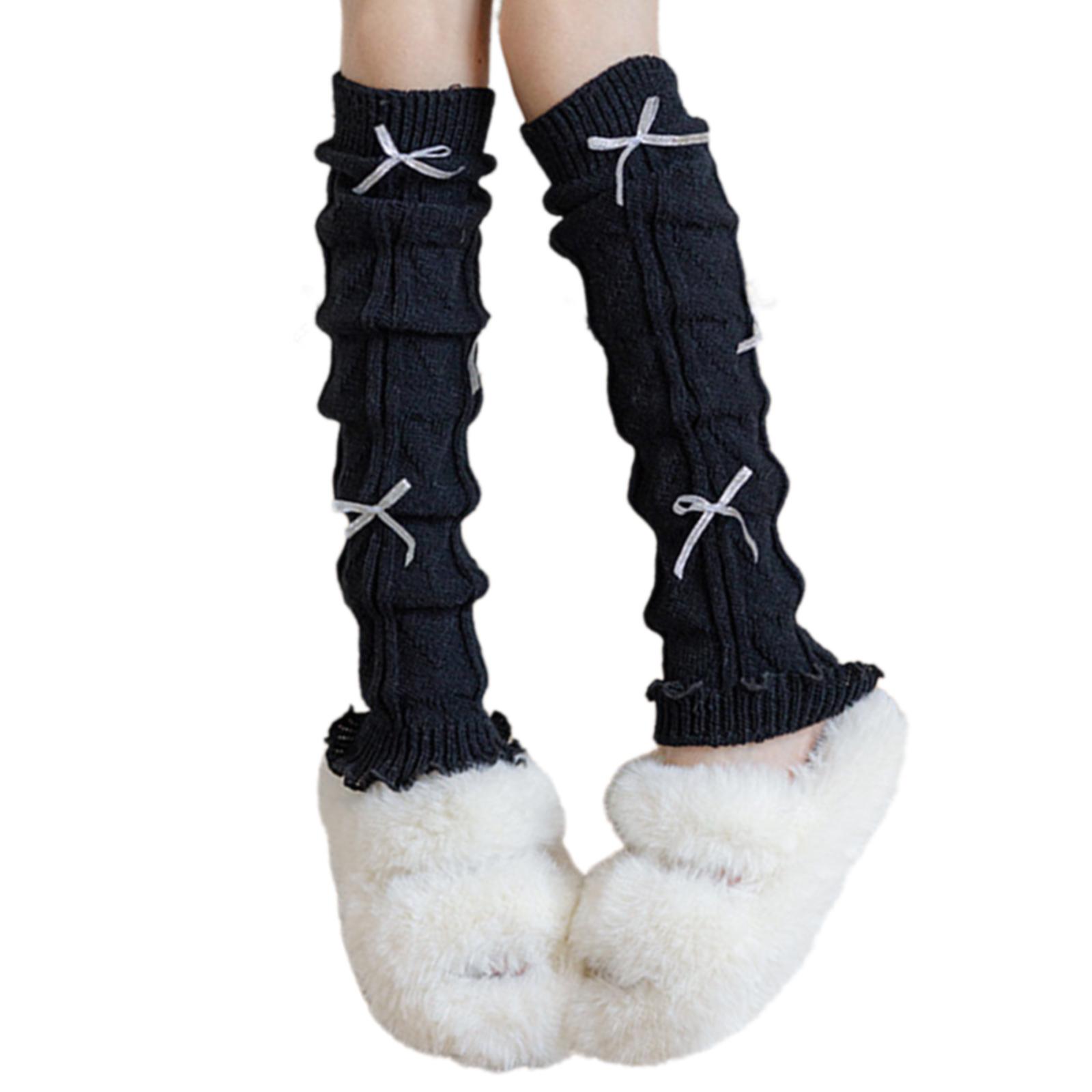 

Вязаные гетры для зимы и осени, носки для девочек с косичками, объемные носки с бантами JK, дышащие носки для детей 6