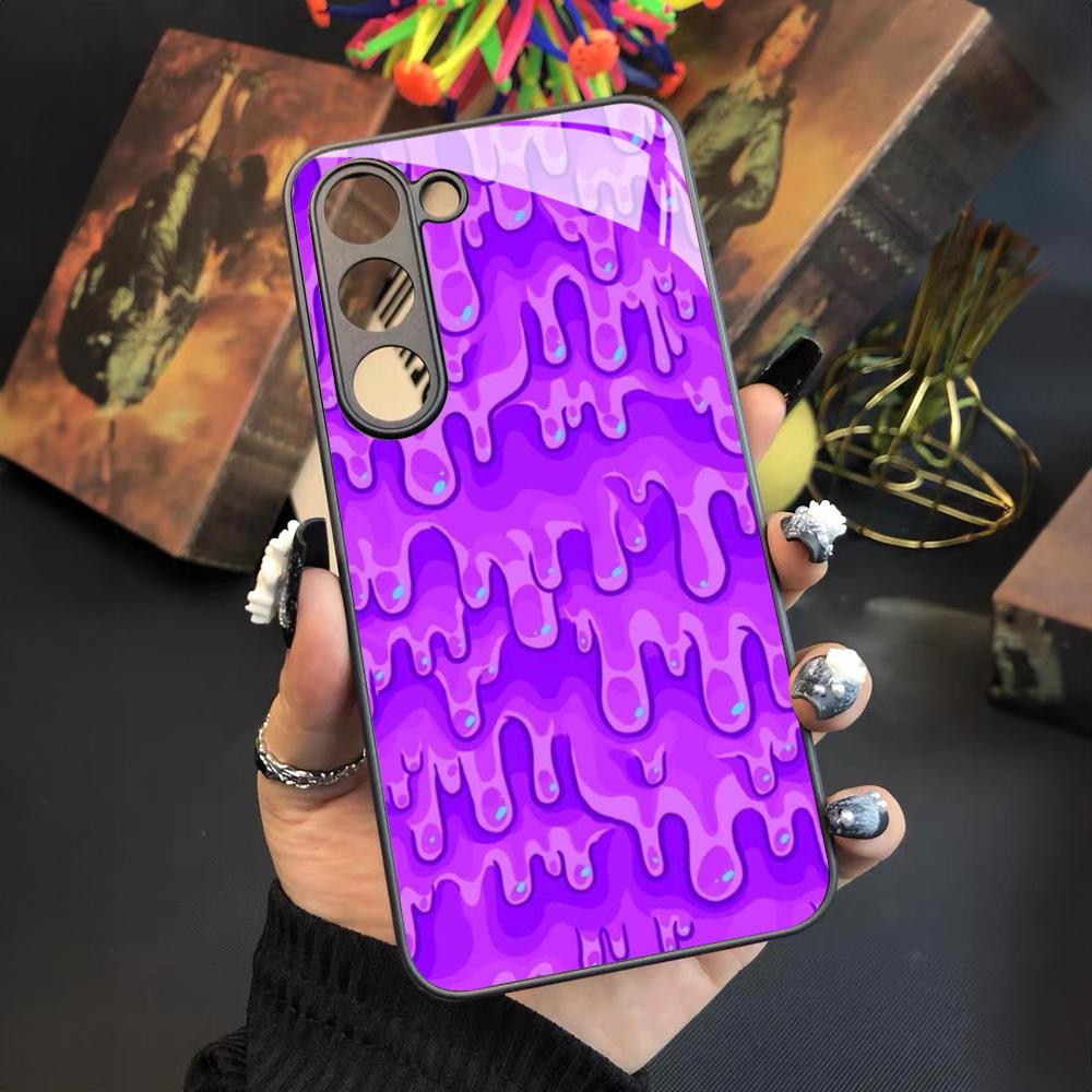 Slime Pattern Phone Case For Samsung Galaxy S25 S24 S23 S22 S20 S21 Note20 Ultra Plus Fe Colored Silver Cover