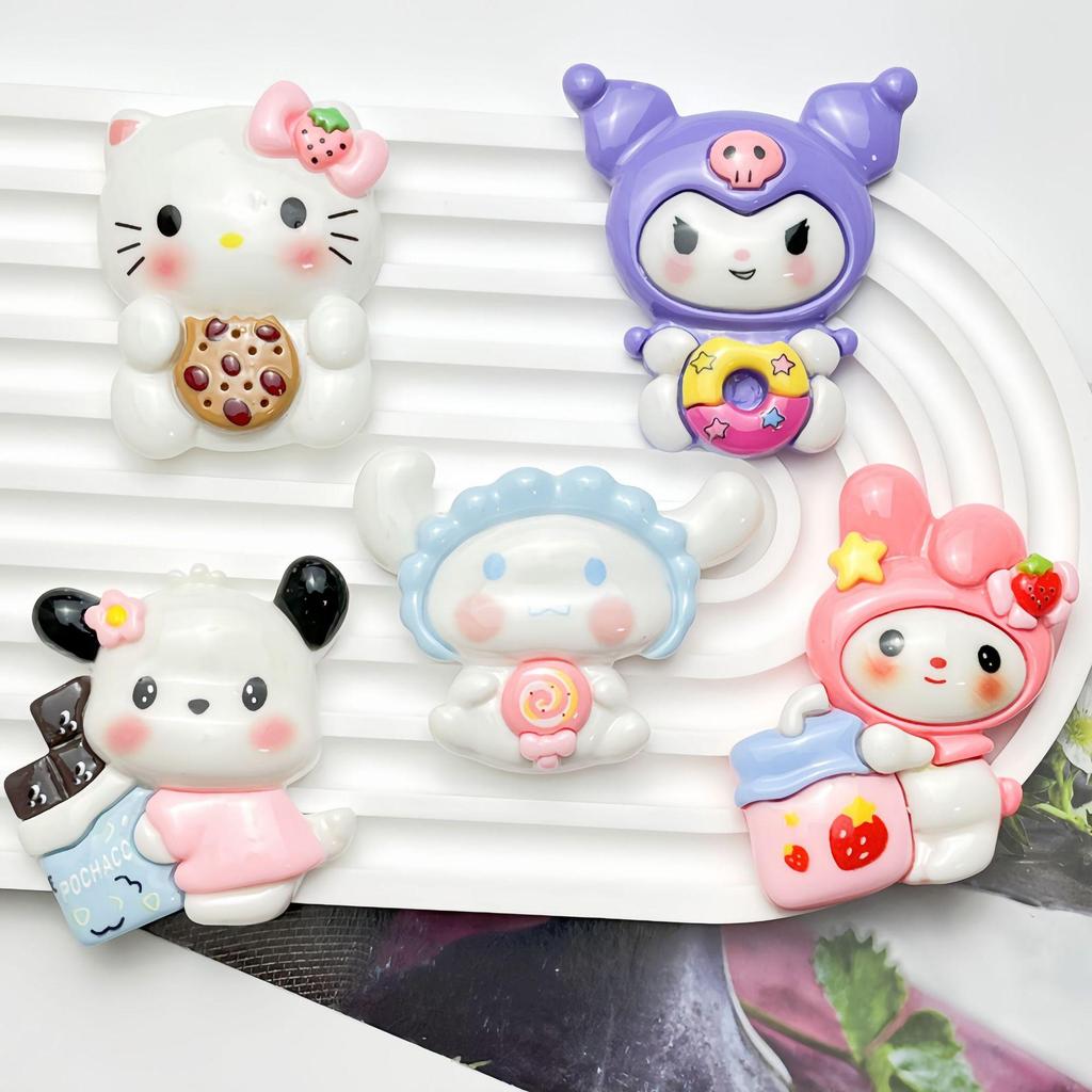 Sanrio Cartoon Food Toys Resin Accessories for DIY Hair Clips and Phone Ornaments