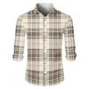 Men's striped print long sleeve button,up shirt