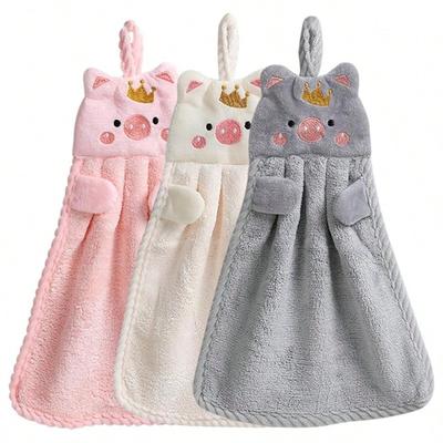 Cute Hand Towels For Kids Little Pig Microfiber Towel Household Absorbent Kitchen Towel Lazy Rag Towel Adult Hand Towel Bathroom