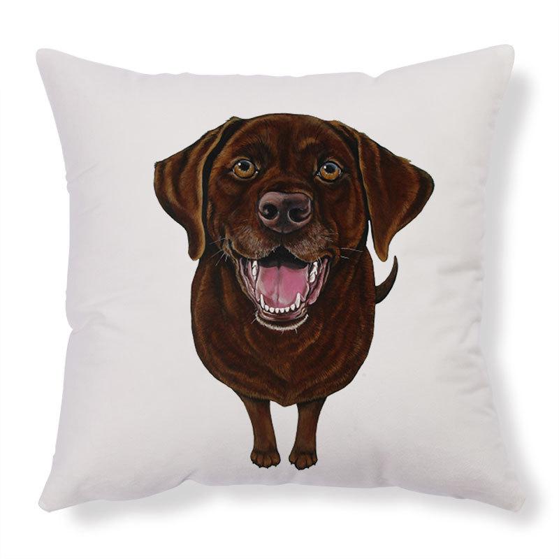 Cute Dog Pattern Cushion Cover Home Living Room Sofa Office Decoration Waist Throw Pillow 45x45cm