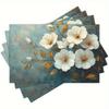 Luxury Classic Nature Theme Table Mat 4pc  Durable Washable Placemat For Coffee Table And Living Room Decor