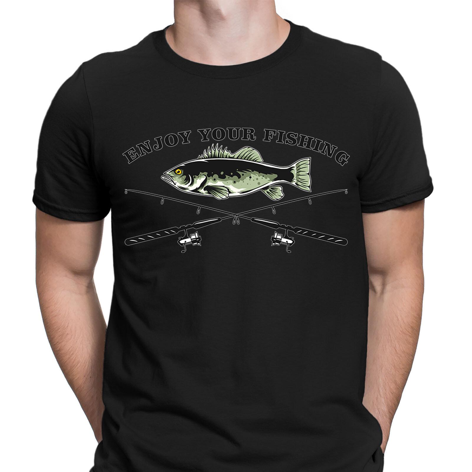 

Enjoy Your Fishing T-Shirt Fish Fisherman Gift Funny Novelty Mens T shirts #F#D6 M