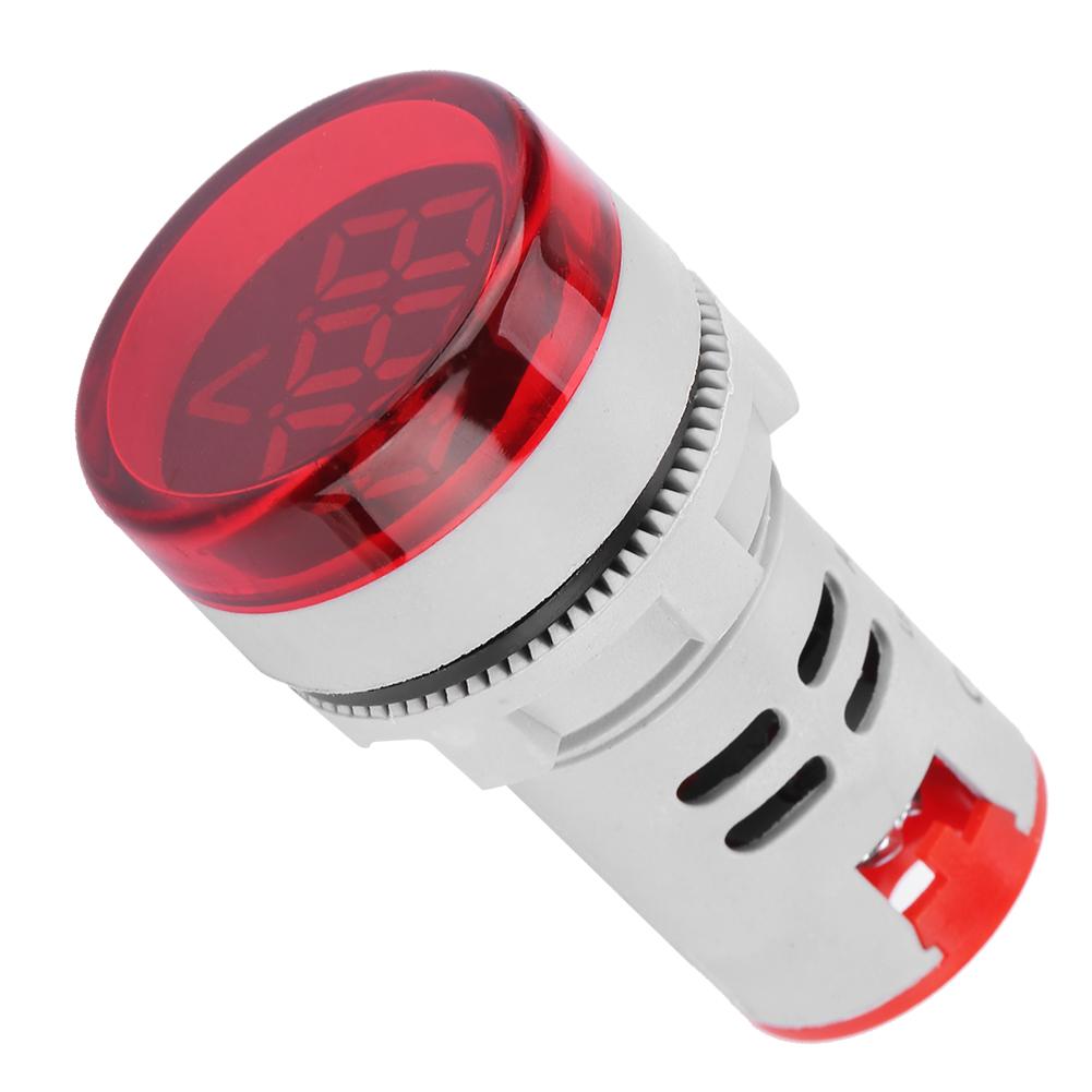 Round LED Signal Light Lamp AC Digital Display Voltmeter Indicator (red)