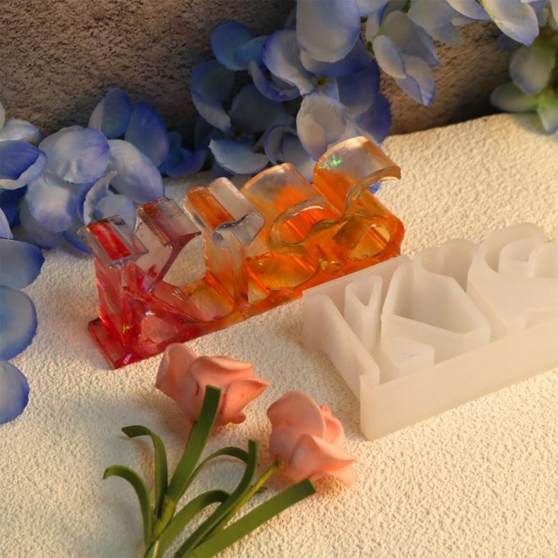 Letters Resin Mold DIY Crafts Epoxy Casting Molds Kiss Love Silicone Mould Home Decorations Handmade Valentines Day Gift