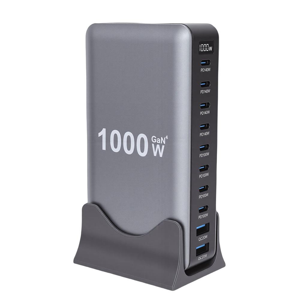 1000W USB C Charging Station GaN III Pro 10 Port 140W PD PPS Fast Charging Station Hub for Laptop Tablet Smartphone
