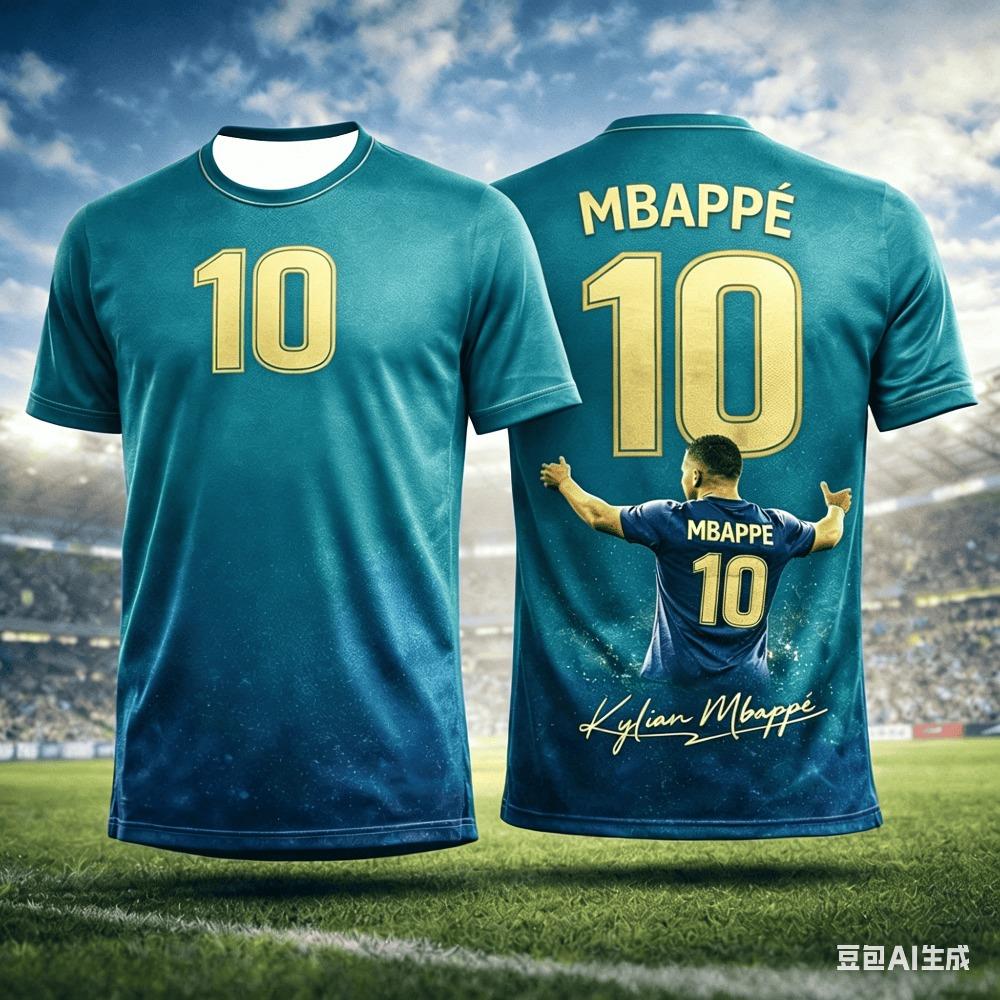Summer New Model Mbappé 3D Printed Children's Football T-shirt Is Moisture-wicking and Breathable, Suitable for Daily Wear.