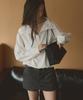 SIGREAT High-Neck Drawstring Blouse_White