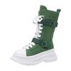 Women's 2026 Autumn/Winter British Style Dr. Martens High-Top Canvas Boots with Thick Sole and Round Toe