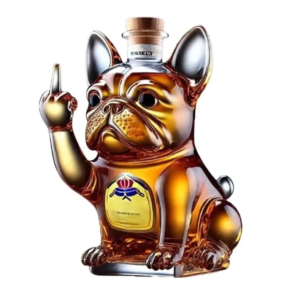 10Oz Funny Middle Finger Whiskey Glass Decanter Duck Turtle Dog Glass Whiskey Wine Bottle Statue Decoration For Bar Office Home