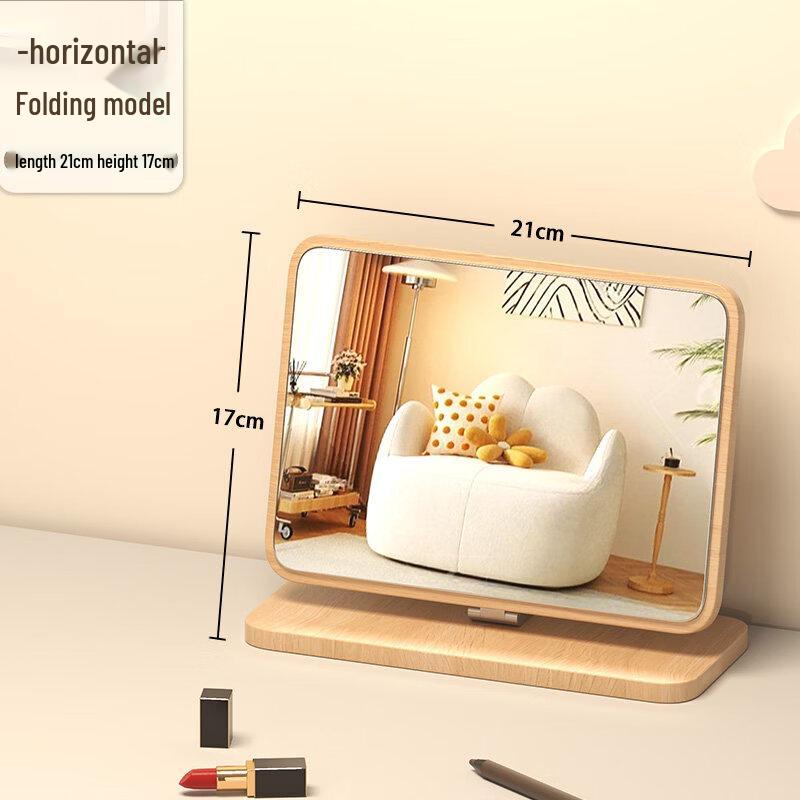 SPACEXPERT Wooden Folding Desktop Makeup Mirror