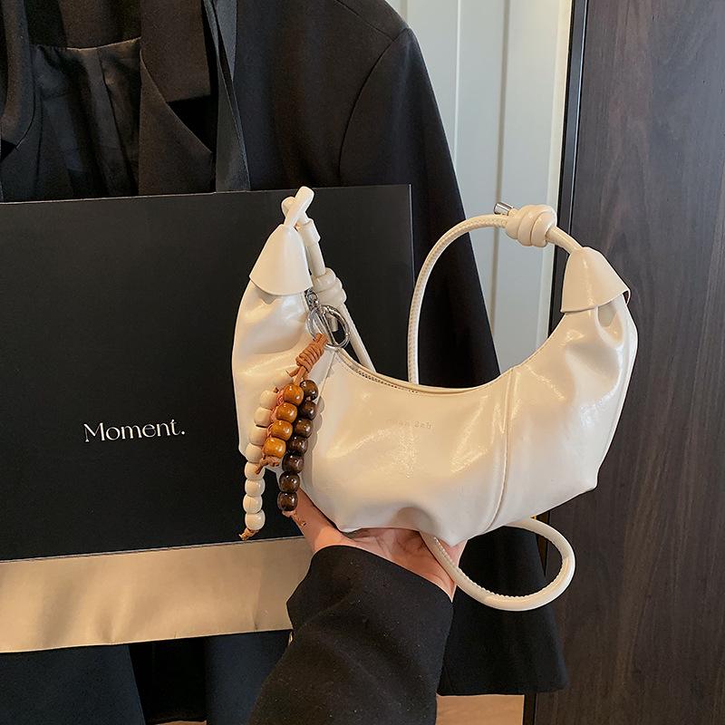 

Premium retro dumpling bag women s new fashion casual shoulder messenger bag niche commuter bag белый