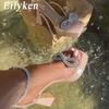 Fashion Eilyken Sexy Crystal Rhinestone Platform Women Sandals Fashion Open Toe PVC Transparent Super High Heel Female Designer Shoes