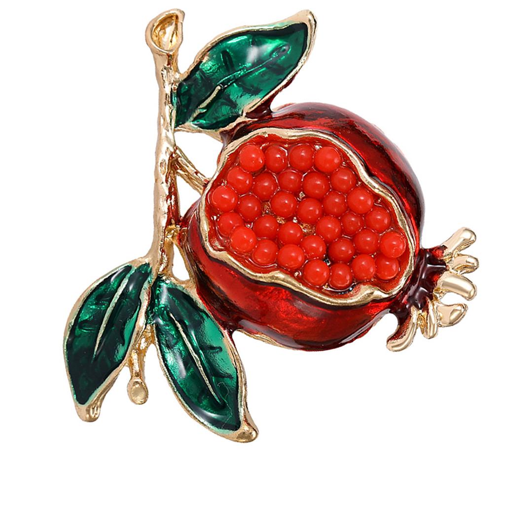 Fashionable Alloy Badge Collar Pin Elegant Pomegranate Lapel Pin Accessory Unique Brooch Jewelry Charm Ornament