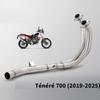 For Yamaha Tenere 700 2019-2025 Motorcycle Exhaust Header Pipe with Heat Shield Slip-On Mid Link Pipe Escape Moto