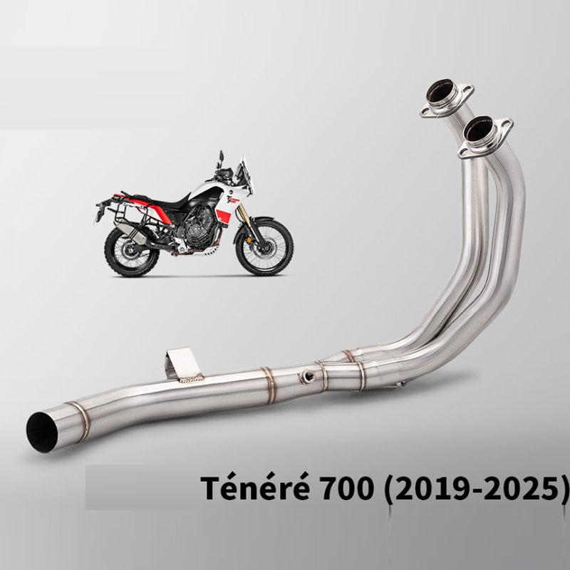 For Yamaha Tenere 700 2019-2025 Motorcycle Exhaust Header Pipe with Heat Shield Slip-On Mid Link Pipe Escape Moto