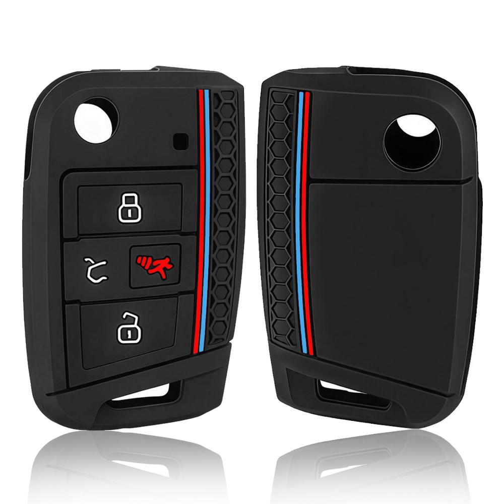 Silicone Key Case Cover For Vw Polo Golf 7 Tiguan For Skoda Octavia Kodiaq Karoq For Seat Ateca Leon Ibiza