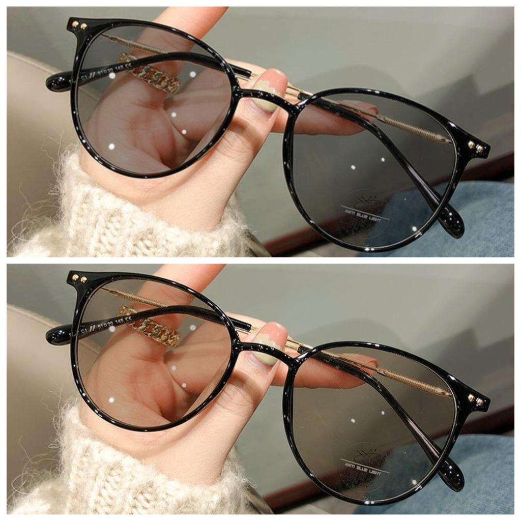 2PCS Pochromic Anti Radiation Metal Computer Glasses Anti Blue Light Eyeglasses for Women/Men