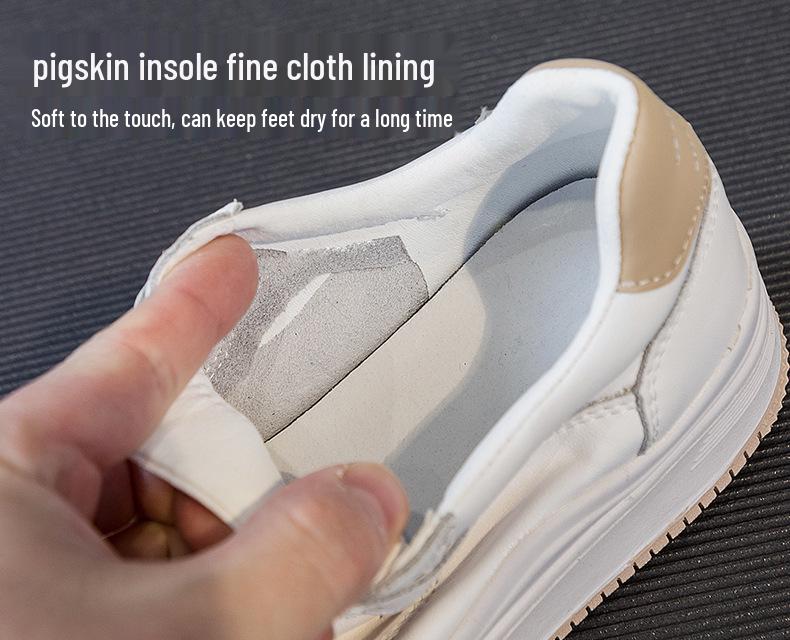 Spring 2023 Women's Flat Heel White Sports Shoes: Versatile, Plus Size (41-43), Celebrity Style