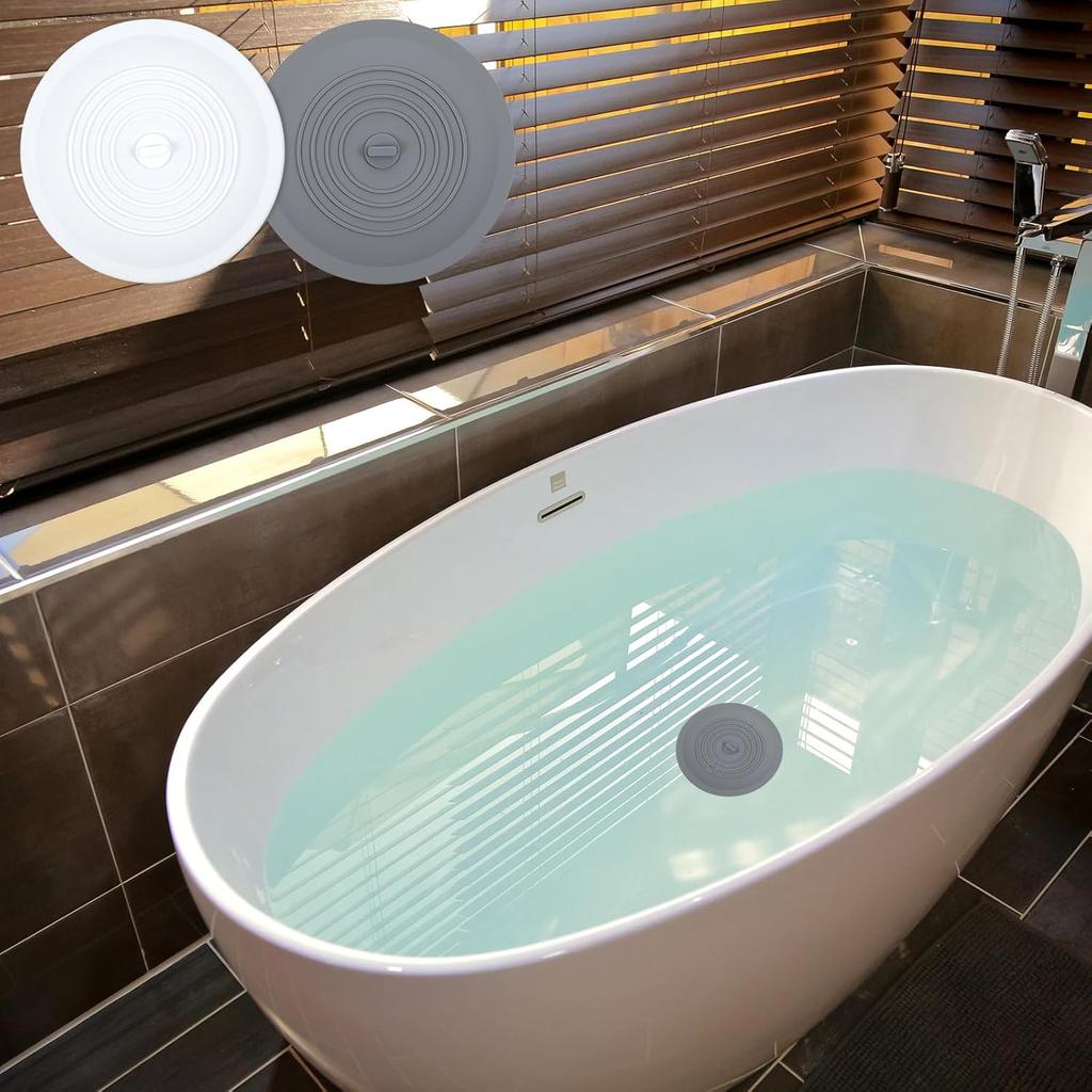 Tub Stopper 4 Pack, 6 inches Large Silicone Drain Plug Bathtub Drain Stopper Flat Suction Cover, Universal Flat Suction Shower Kitchen Cover,