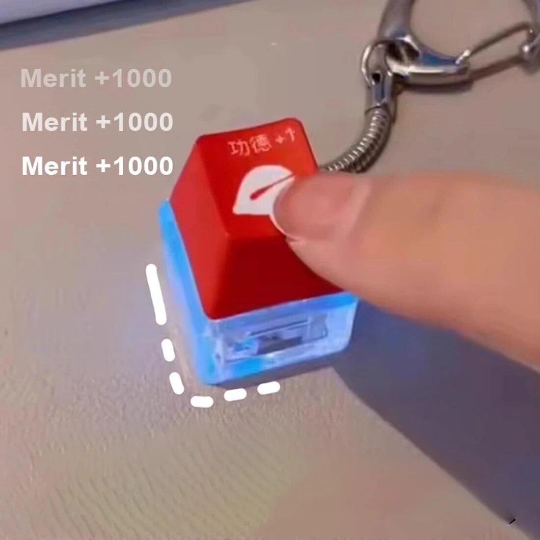Креативный декомпрессионный светящийся брелок для клавиатуры Merit + 1 деревянный кончик — фото 4