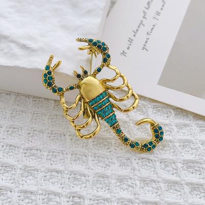 European and American Fashion Animal Antique Scorpion Brooch Clothing Matching Men's Suit Brooch Corsage