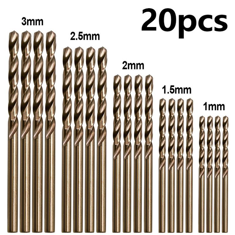 10/20/50pcs Straight Shank Twist Drill Bit Set HSS M35 Cobalt Drill Bit 1/1.5/2/2.5/3mm Used for Steel Stainless Steel
