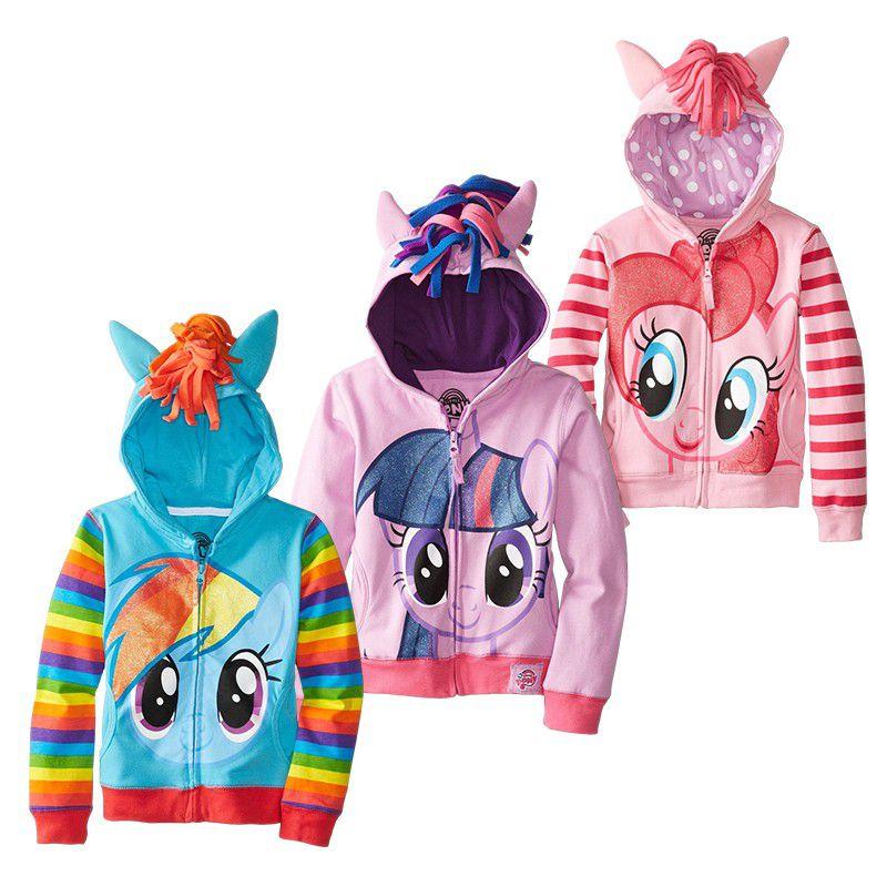 Felpa con Cappuccio 3D My Little Pony per Bambini e Bambine Morbida e Traspirante Giacca Felpata con Lavorazione Raffinata
