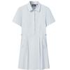 White Contact Cool Simple Fashion Drawstring Short Sleeve Dress Women Dresses Gray F11W623316FGY