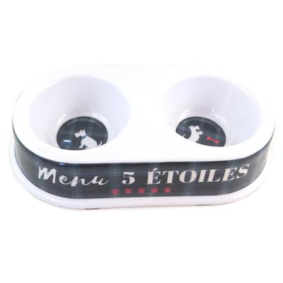 [Q0397] - 'Toutou' Double Bowl (5-star Menu) - 24x5 Cm