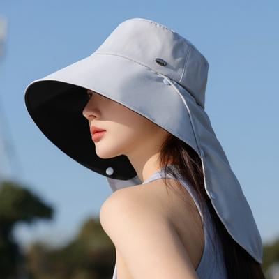 Sun Hat Children'S Outdoor Uv Protection Sun Hat Elegant Face Cover Neck Shawl Hat Travel Beach Hat