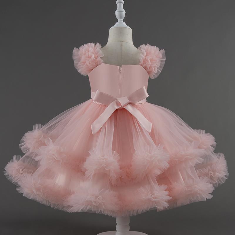 Baby Dress 0-5 Years Old Birthday Party Wedding Sleeveless Mesh Fluffy Cute Girl Princess Dress