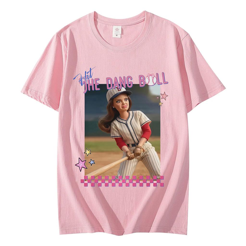 Hit The Dang Ball Funny Baseball Mom Tshirt High Quality Fashion Oversized T Shirts Unisex Casual Cotton Short Sleeve Tshirts