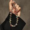 Simulation Crystal Bead Bracelet, with Short Lanyard and Clip Design,multi-functional Mobile Phone Case Keychain Pendant,fashionable and Unique Style