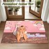 Crystal Velvet Square Rug Custom NameSabrina Carpenter Pattern Non Slip Home Floor Decor Rug